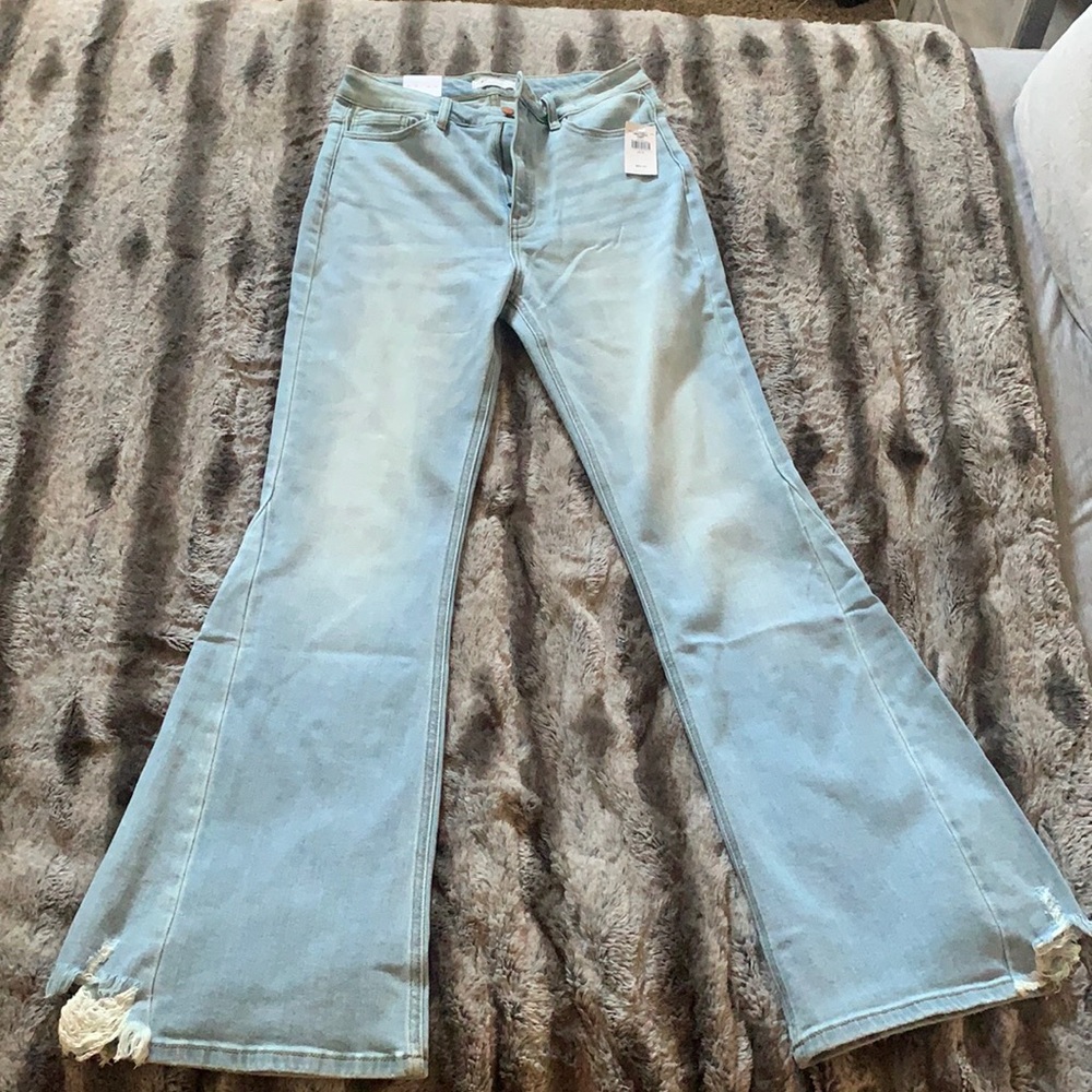 Ultra high rise flare jeans